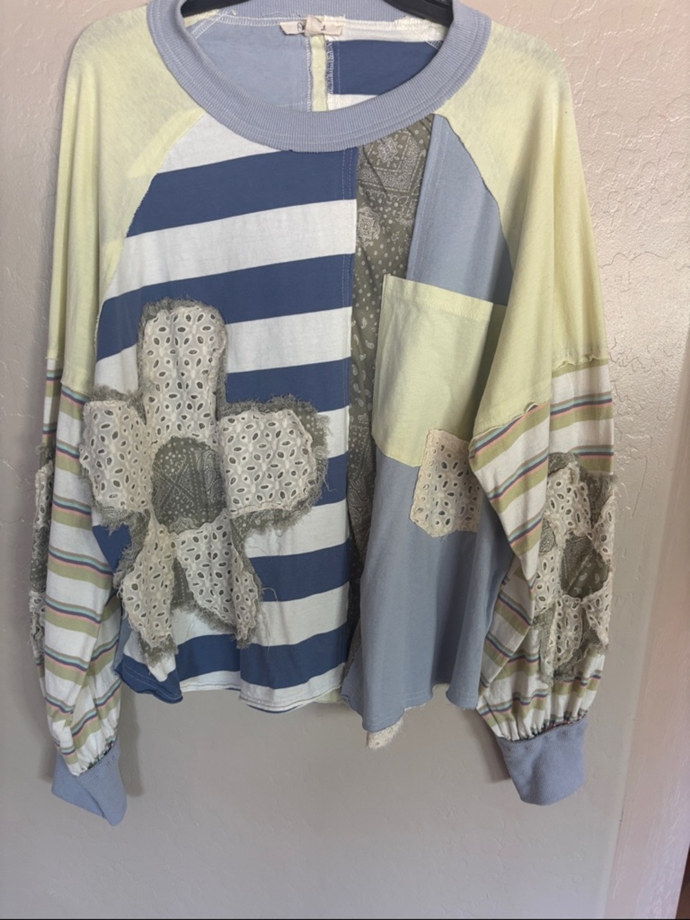 Oli & Hali Striped Pullover in Blue, Cream & Light Yellow